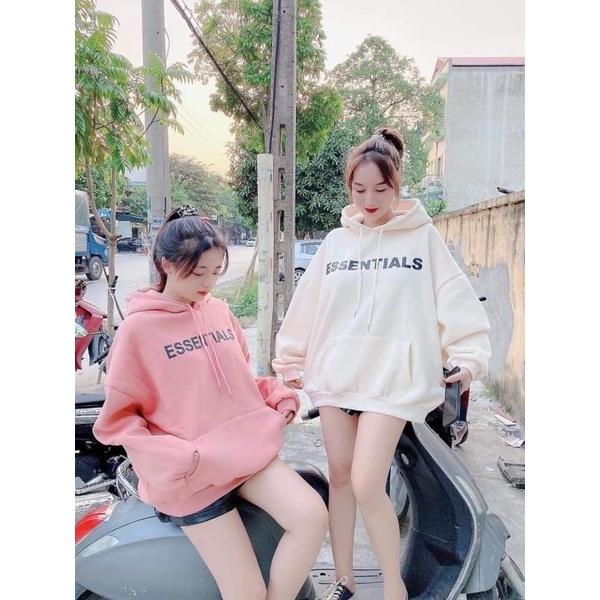 Áo Hoodies Nỉ Essentials chất nỉ cotton dày đẹp unisex dành cho nữ