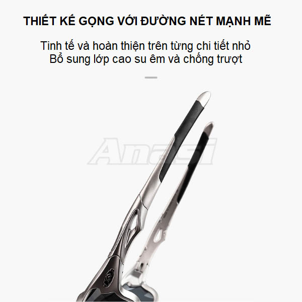 Kính mát nam nữ thể thao phân cực Anasi IG0099 cao cấp - Kính râm chống tia UV400 - Phụ kiện 5 món đi kèm