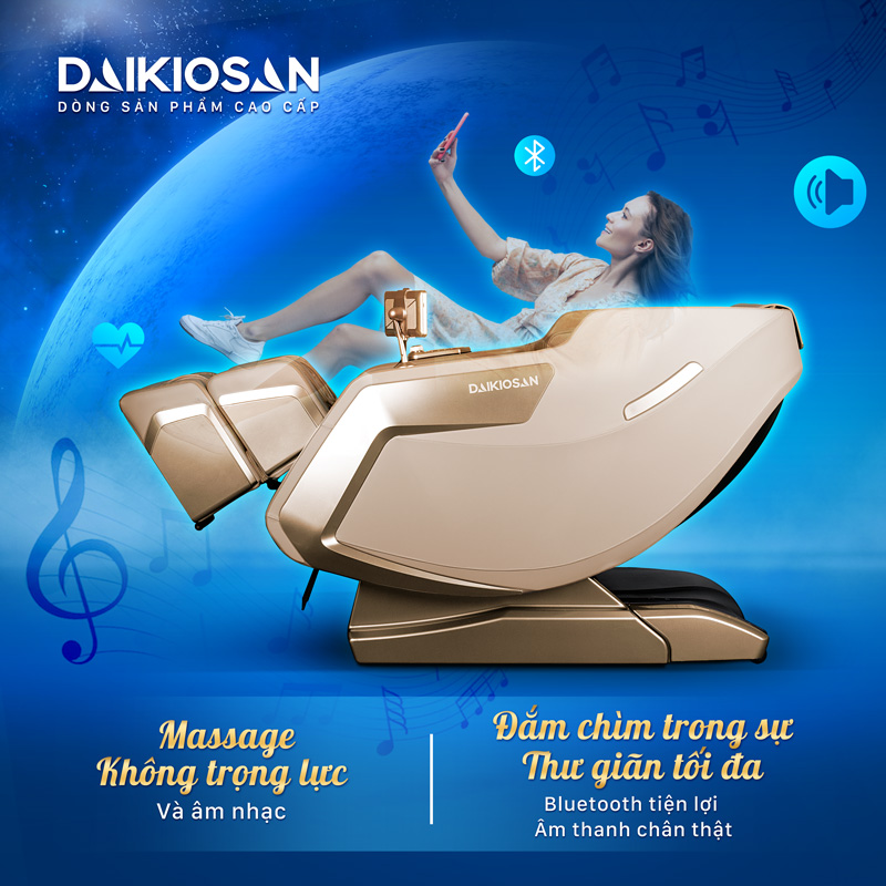 Ghế Massage Toàn Thân Daikiosan DKGM-30002 Chế Độ Không Trọng Lực, Công Nghệ AI, Scan Cơ Thể, 4D Massage