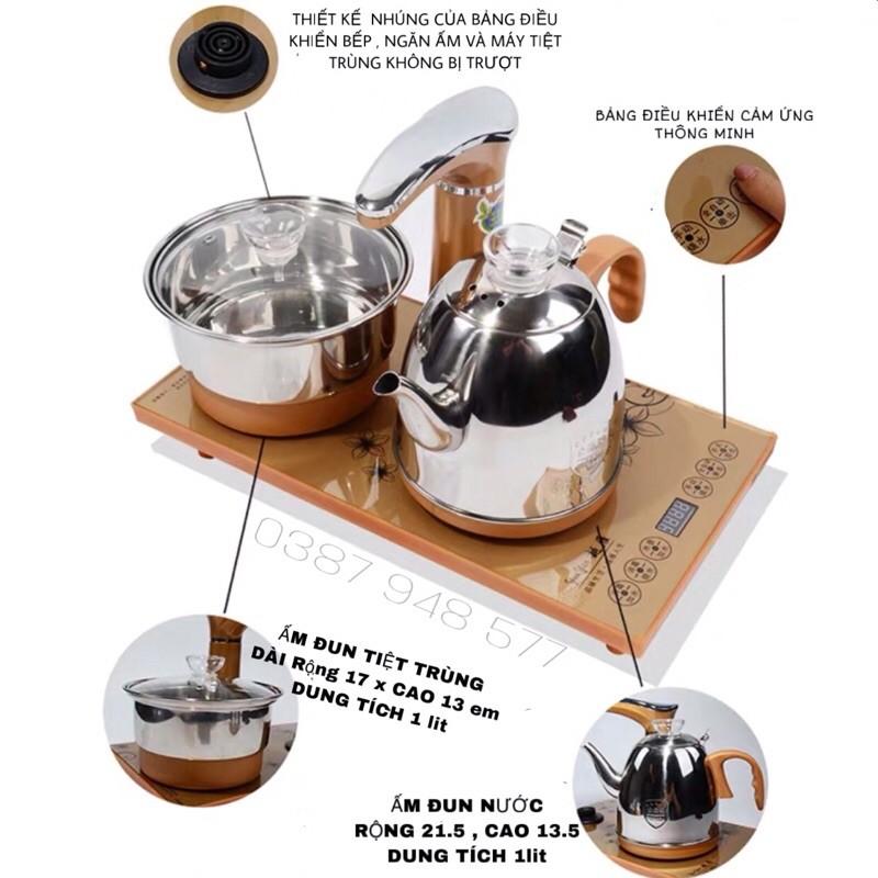 Bàn trà điện thông minh đa năng cao cấp cảm ứng tự động bơm nước Khung gỗ 92cm,bàn trà đạo rồng phong thuỷ