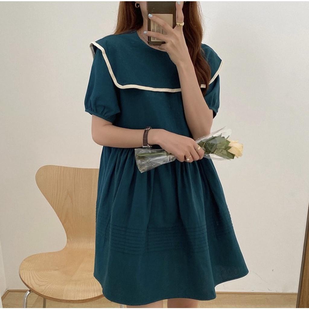 Đầm babydoll xanh thuỷ thủ