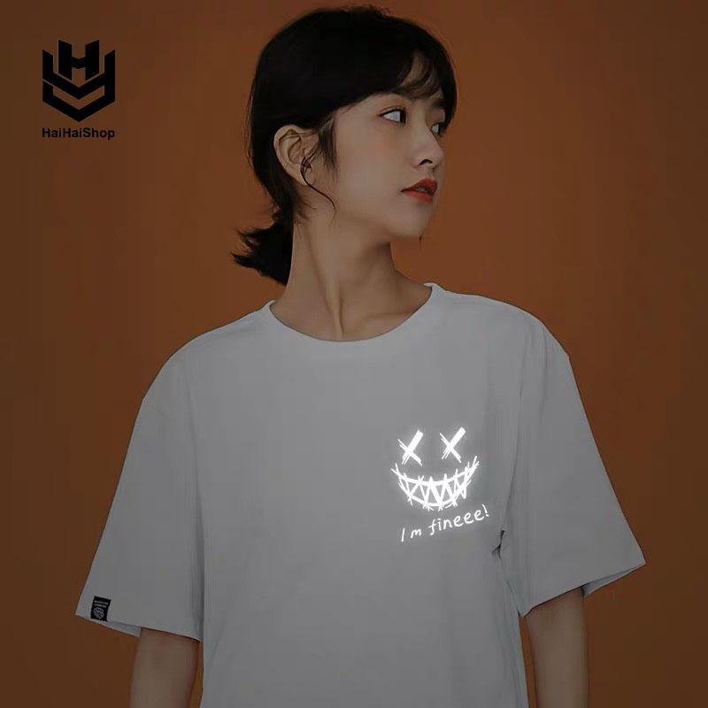 Áo Thun Phản Quang Bảy Màu Finee Cotton Form Rộng Unisex Thời Trang Nam Nữ Rẻ Đẹp