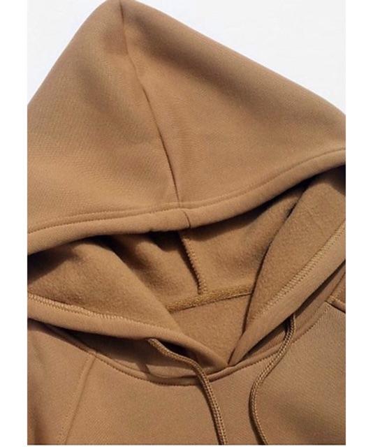 Áo hoodie trơn màu vàng bò Hot Trend