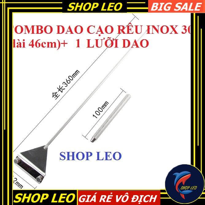 COMBO DAO CẠO RÊU INOX 304 + 1 LƯỠI DAO CẠO - DỤNG CỤ VỆ SINH BỂ THỦY SINH