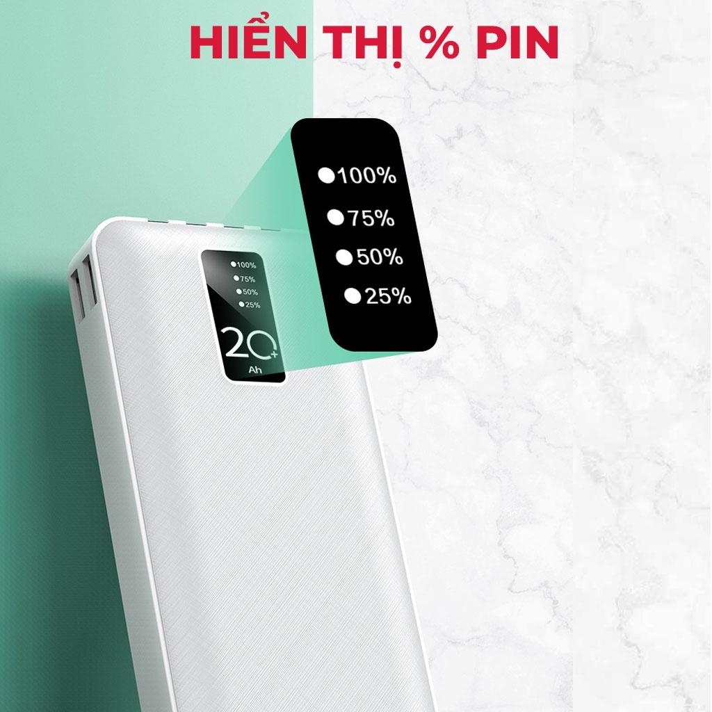 Pin sạc dự phòng HXSJ A1 20.000mAh-sạc nhanh tích hợp sẵn 4 đầu sạc chuyên dụng tiện lợi, 2 Cổng Sạc Vào Type-C/Micro - Hàng Chính Hãng