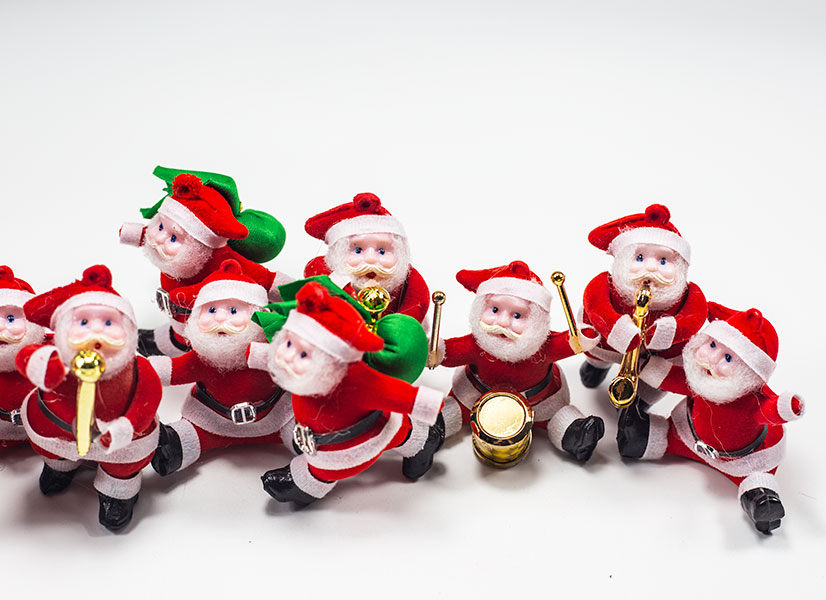 Bộ 5 Ông Già Noel Nhảy Múa Treo Trang Trí Noel, Cây Thông