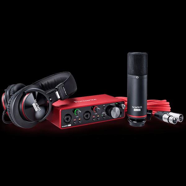 Combo soundcard và micro Focusrite Scarlett 2i2 Studio (Gen 3)- thu âm livestream karaoke tặng tai nghe kiểm âm HD2000