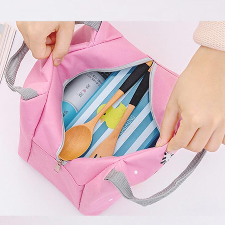 BÁN SỈ Túi Giữ Nhiệt Túi Đựng Cơm Giữ Nhiệt Đa Năng Hình Thú 3 Lớp Có Khoá Kéo Tiện Lợi 88218 SHOP TIỆN ÍCH