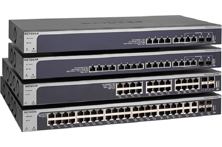 Bộ Chia Mạng Gắn Rack 8 Cổng 100M/1G/10G Với 1 Cổng Quang Combo 10G SFP+ ProSAFE 10-Gigabit Ethernet Smart Managed Plus Switch Netgear XS708E - Hàng Chính Hãng