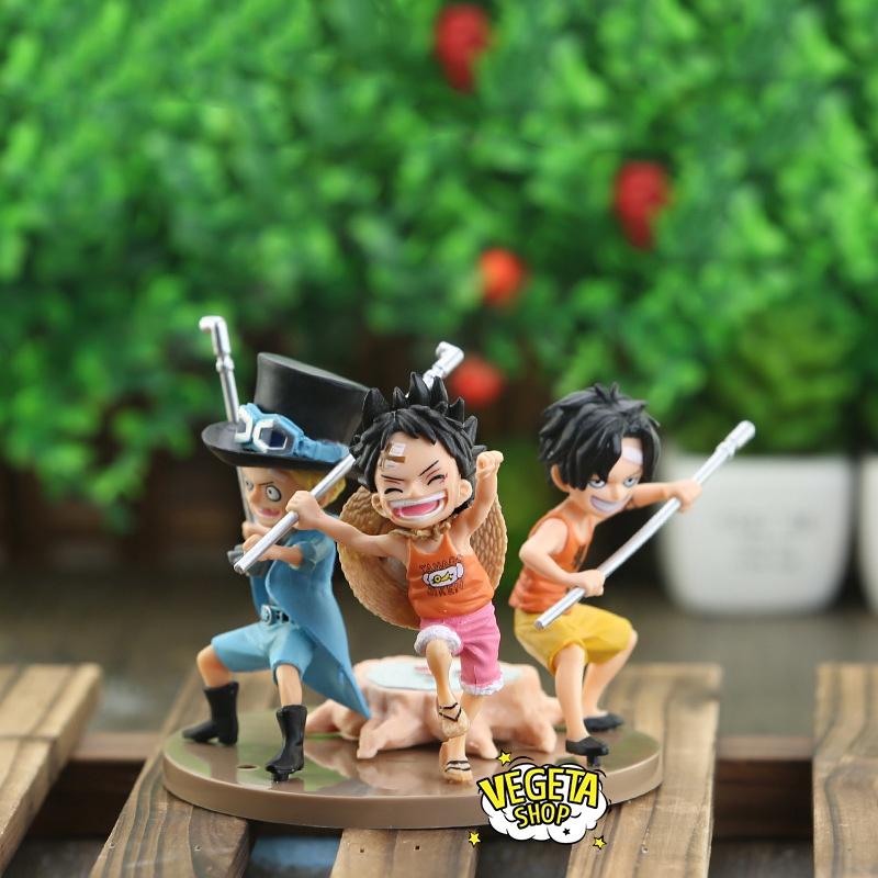 Mô hình One Piece - Set 3 anh em Sabo Portgas D Ace Monkey D Luffy hồi nhỏ - Có 2 loại đế chung và riêng - Cao 9~10 cm