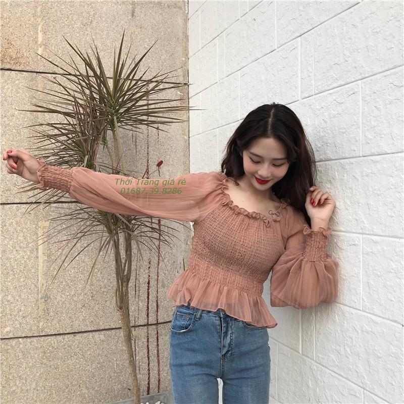 ÁO TRỄ VAI BO EO KÈM HÌNH THẬT