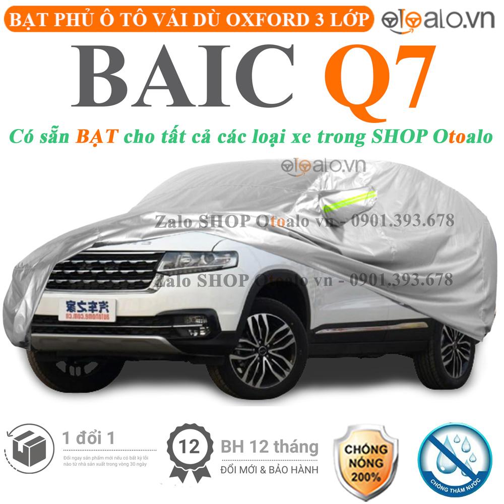 Bạt che phủ xe ô tô BAIC Q7 vải dù 3 lớp CAO CẤP BPXOT - OTOALO