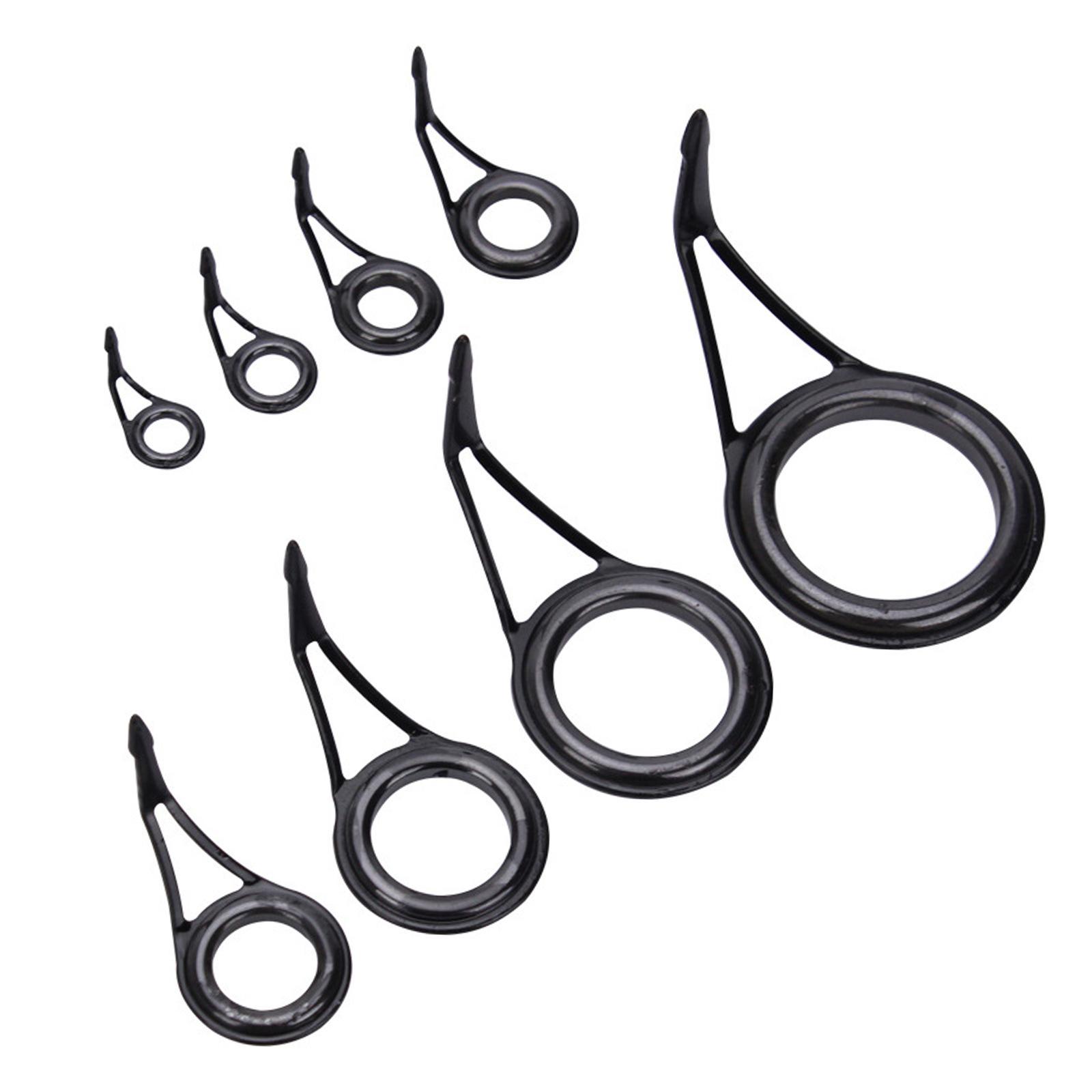 8 Pieces Fishing Rod Eye Rings Fishing Pole Guides Ceramic Tips Repair Ring Rod Repair Replacement