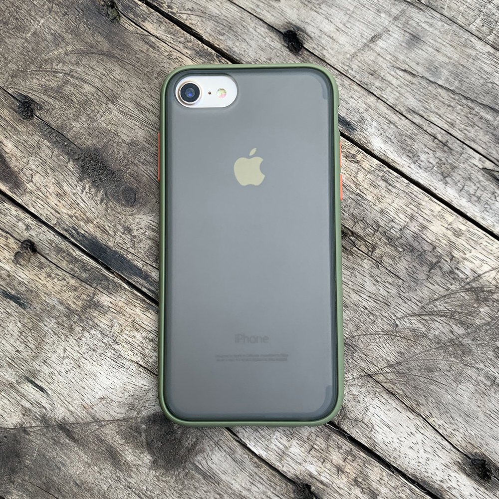 Ốp lưng chống sốc dành cho iPhone 7 vs iPhone 8 nút bấm màu cam - Màu xanh