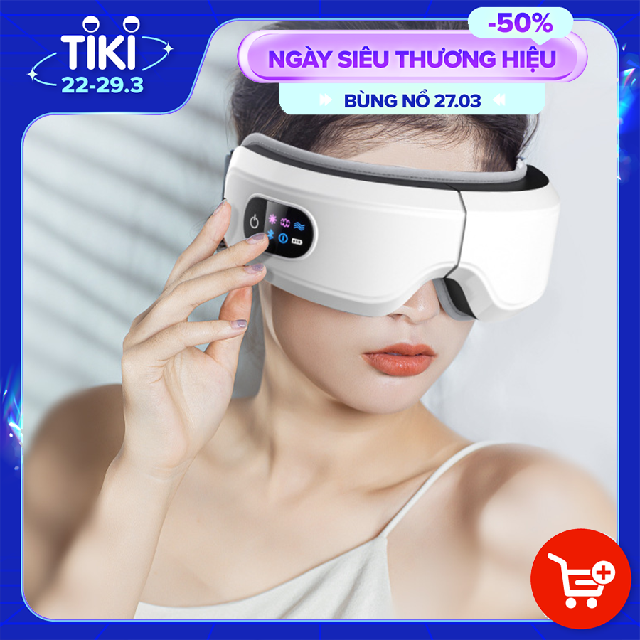 Máy Massage Mắt VISPO VP-M21W - EYES CARE MASSAGE Không Dây Kết Nối Bluetooth - Mát Xa Túi Khí Kết Hợp Nhiệt Ấm - Giảm Nhức Mỏi Mắt, Giảm Quầng Thâm, Cải Thiện Giấc Ngủ