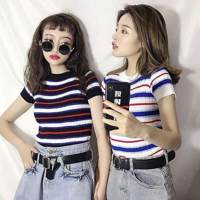 Áo T shirt sọc nữ ulzzang