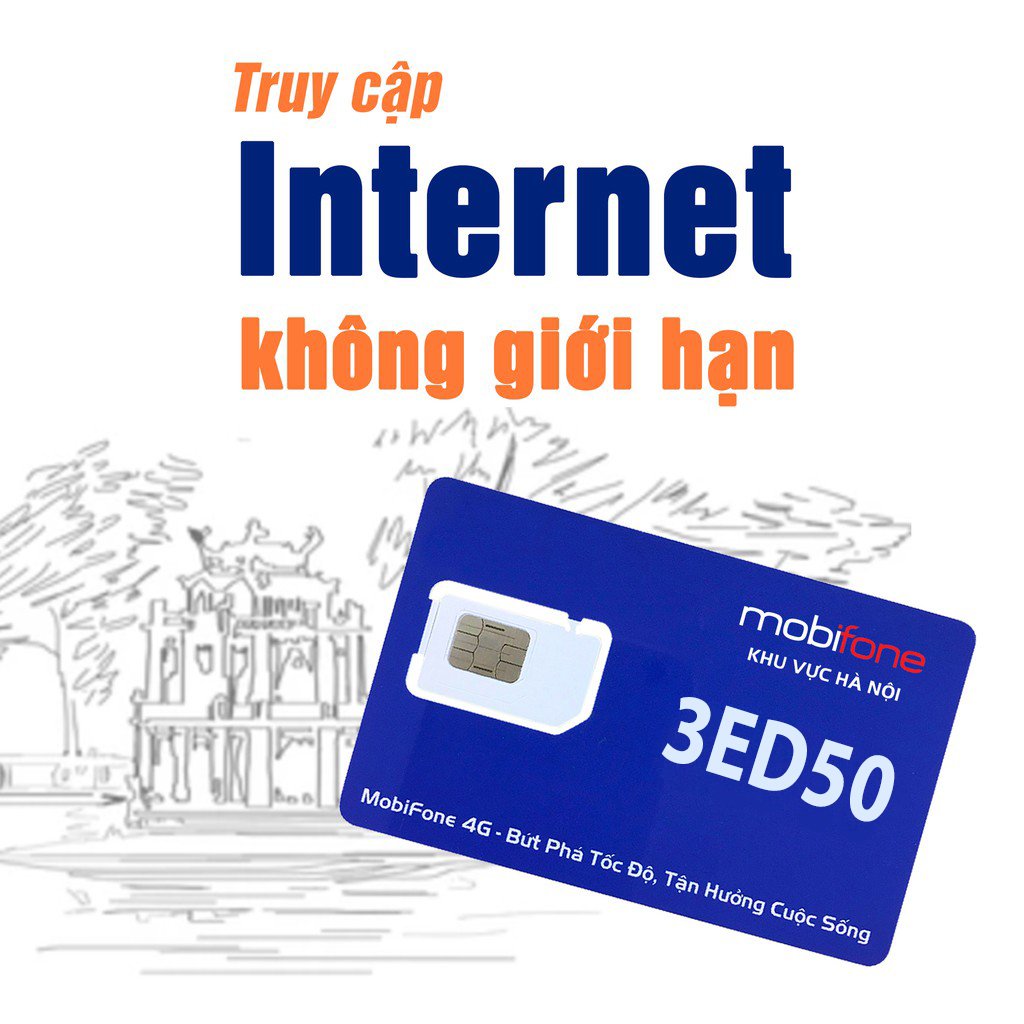 Sim trạng nguyên MobiFone chính hãng 3ED50 - Chuyên luyện thi