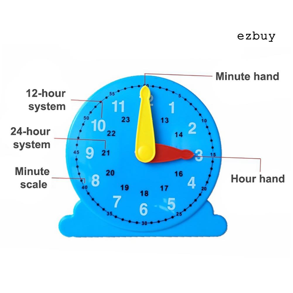 EY-12/24 Hours Montessori Student Learning Clock Time Teacher for Kids Children