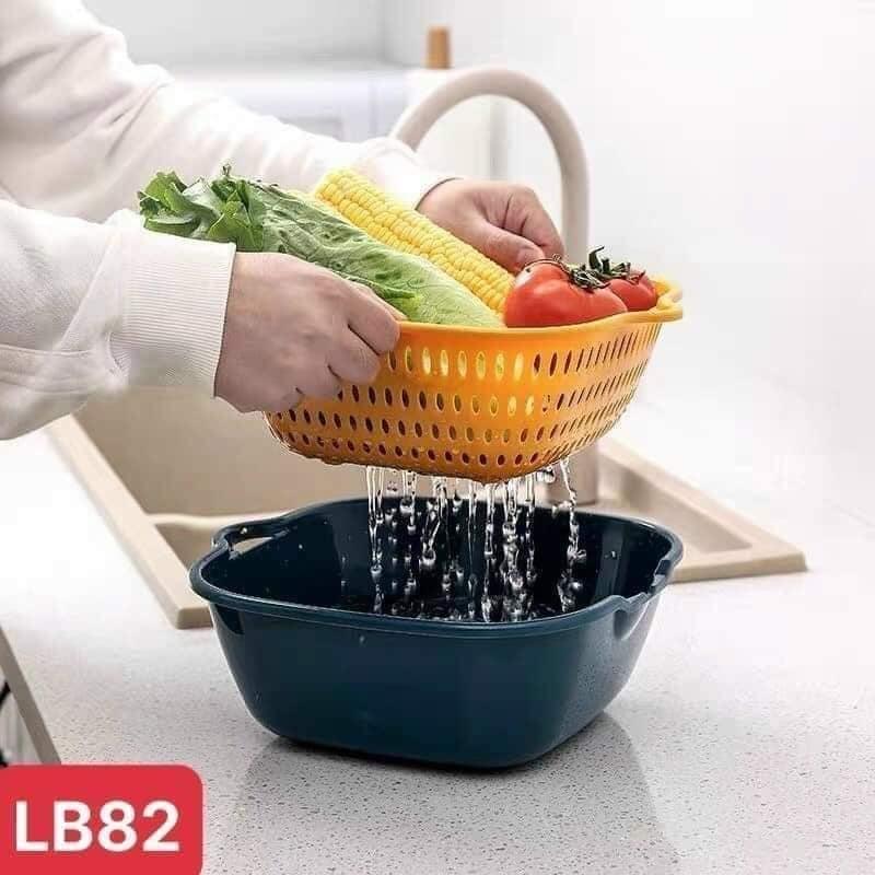 Bộ rổ nhựa kèm chậu 6 món cao cấp Tienich247