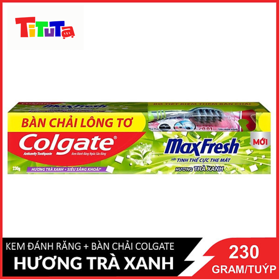 Kem Đánh Răng Colgate Maxfresh Trà Xanh + Tặng Bàn Chải Đánh Răng 230 Gram