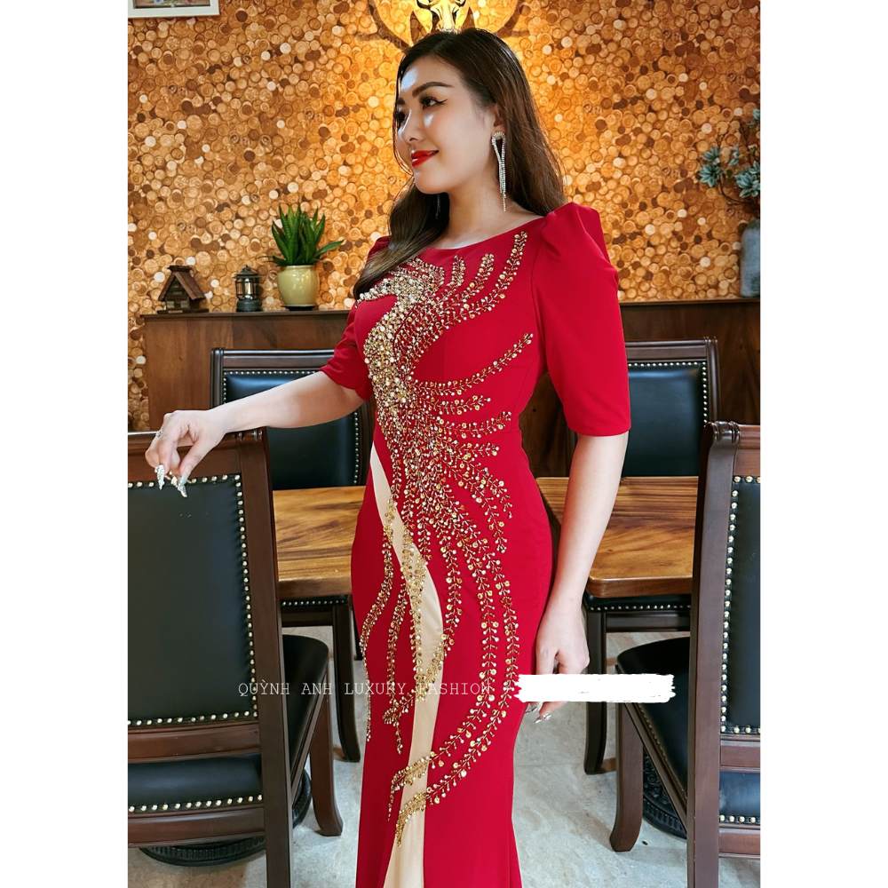 Đầm Dạ Hội Body Đính Đá Phượng Hoàng Nolan Dress