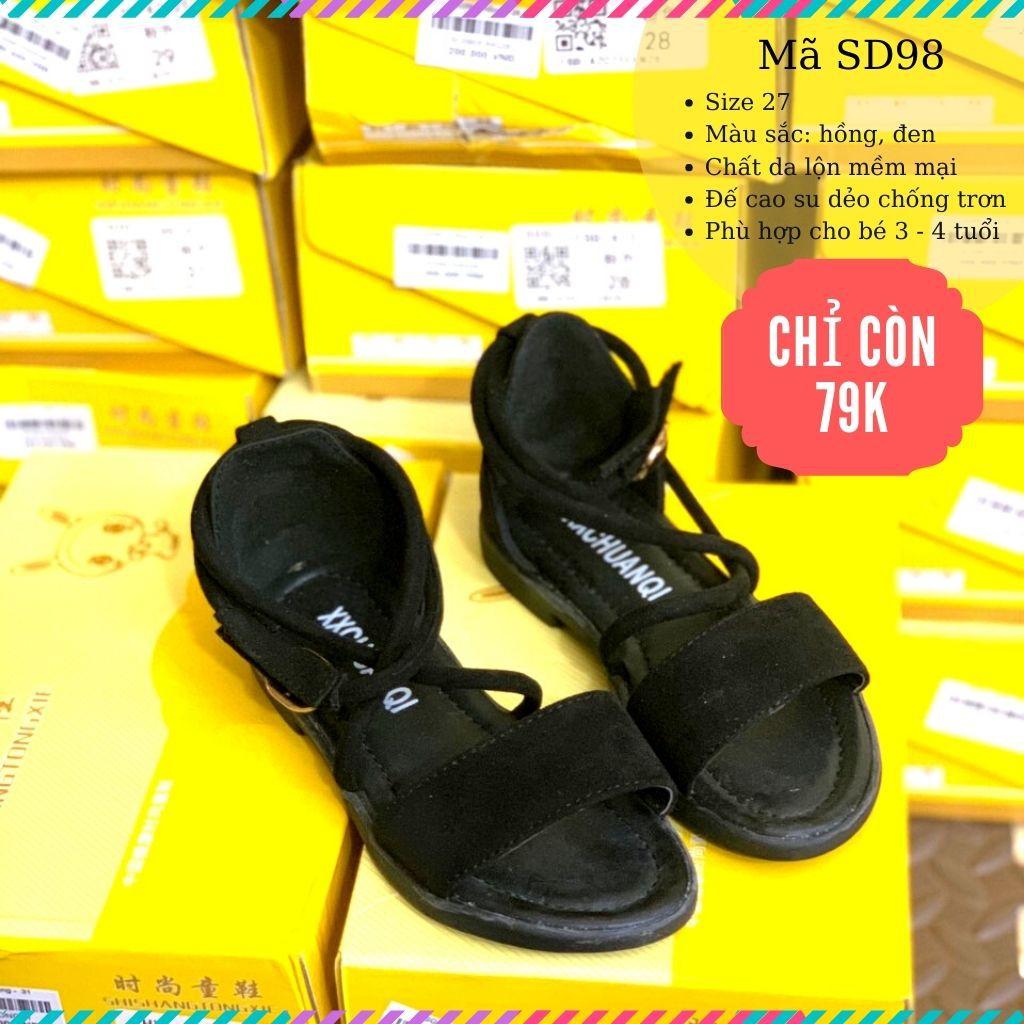 Dép quai hậu bé gái da lộn giá rẻ sandal quai ngang cho bé gái 3 - 4 tuổi thời trang phong cách Hàn Quốc SD98