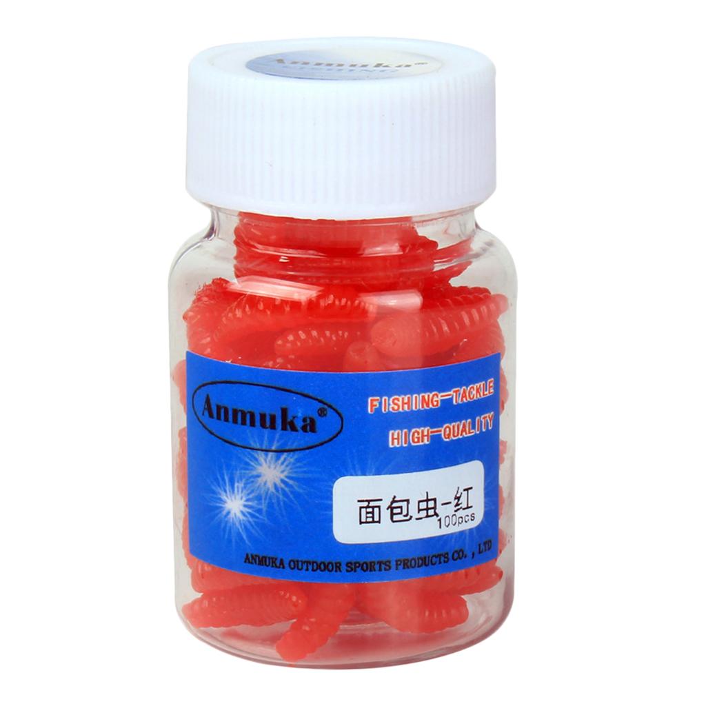 1 Box Imitation Worm Artificial Soft Bait Fishing Lure Red