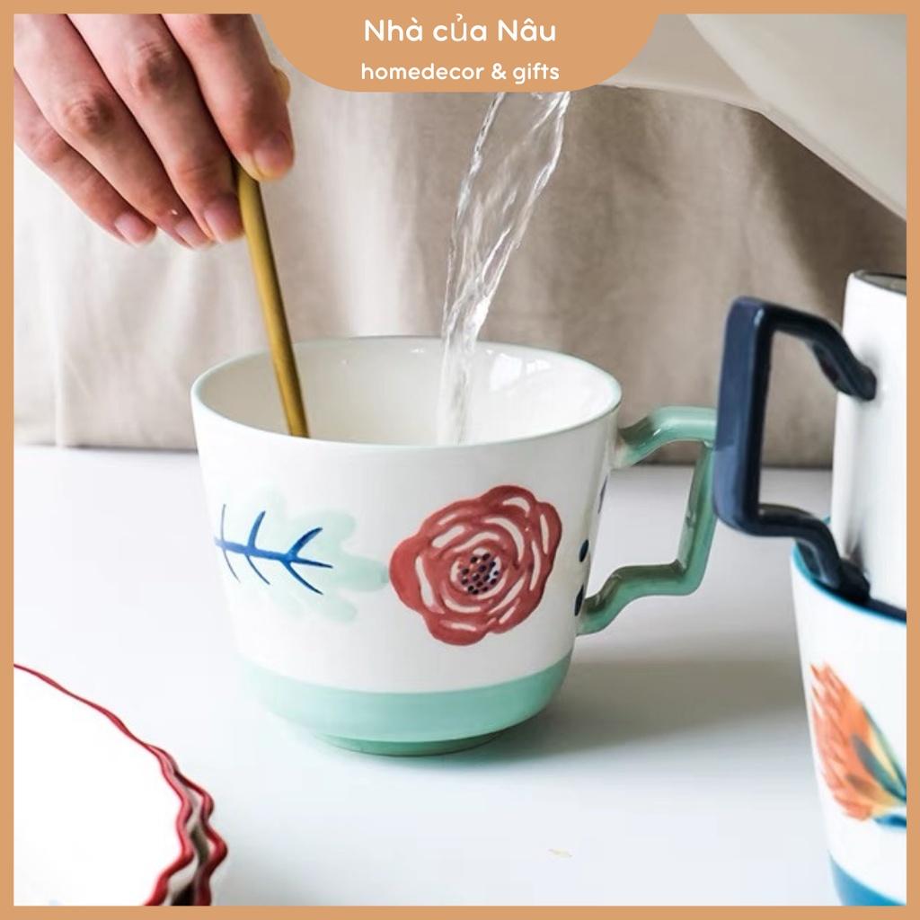Cốc thuỷ tinh, sứ 400ml; rất tiện lợi dùng uống trà sữa, nước...