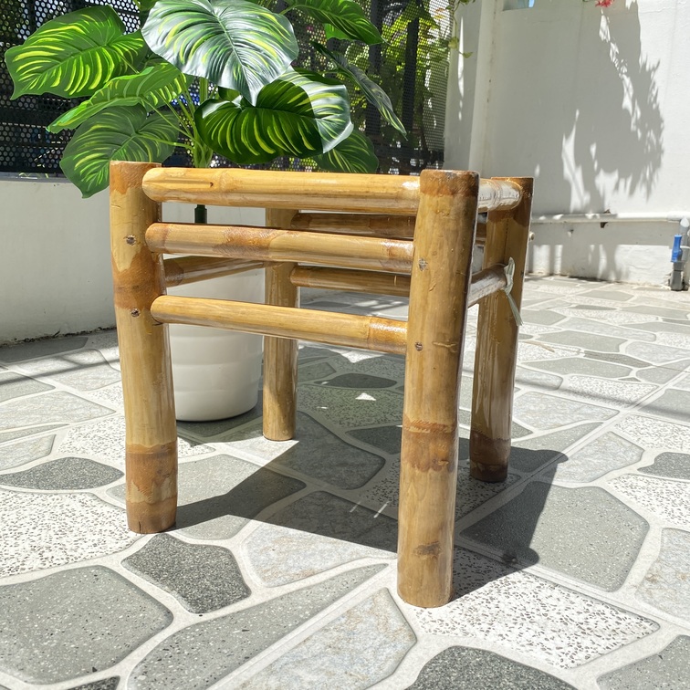 Bàn ghế mây tre + Đôn tre - 2 đôn tre + 1 bàn