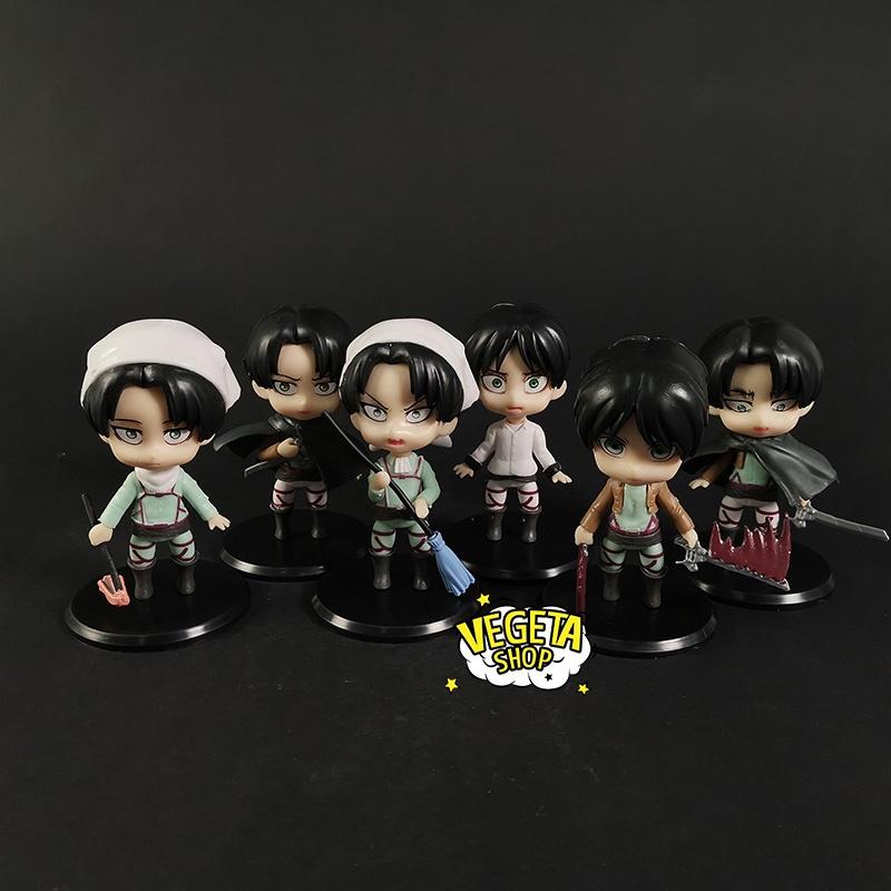 Mô hình Attack On Titan - AOT - Đại chiến Titan - Eren Yeager &amp; Levi Ackerman - Cao 10cm - Attack On Titan - Bán lẻ