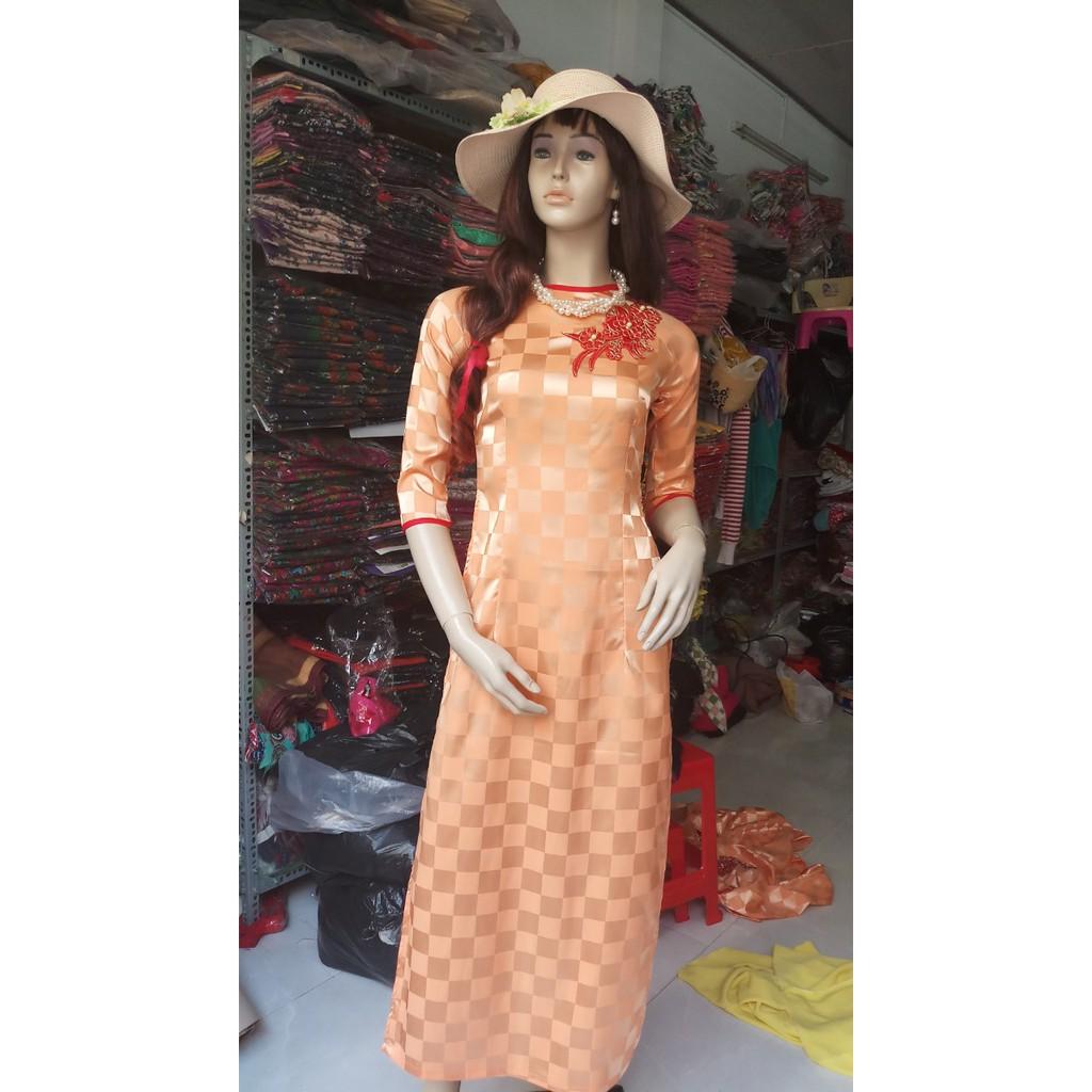 GIÁ XƯỞNG - Áo dài truyền thống gấm cam