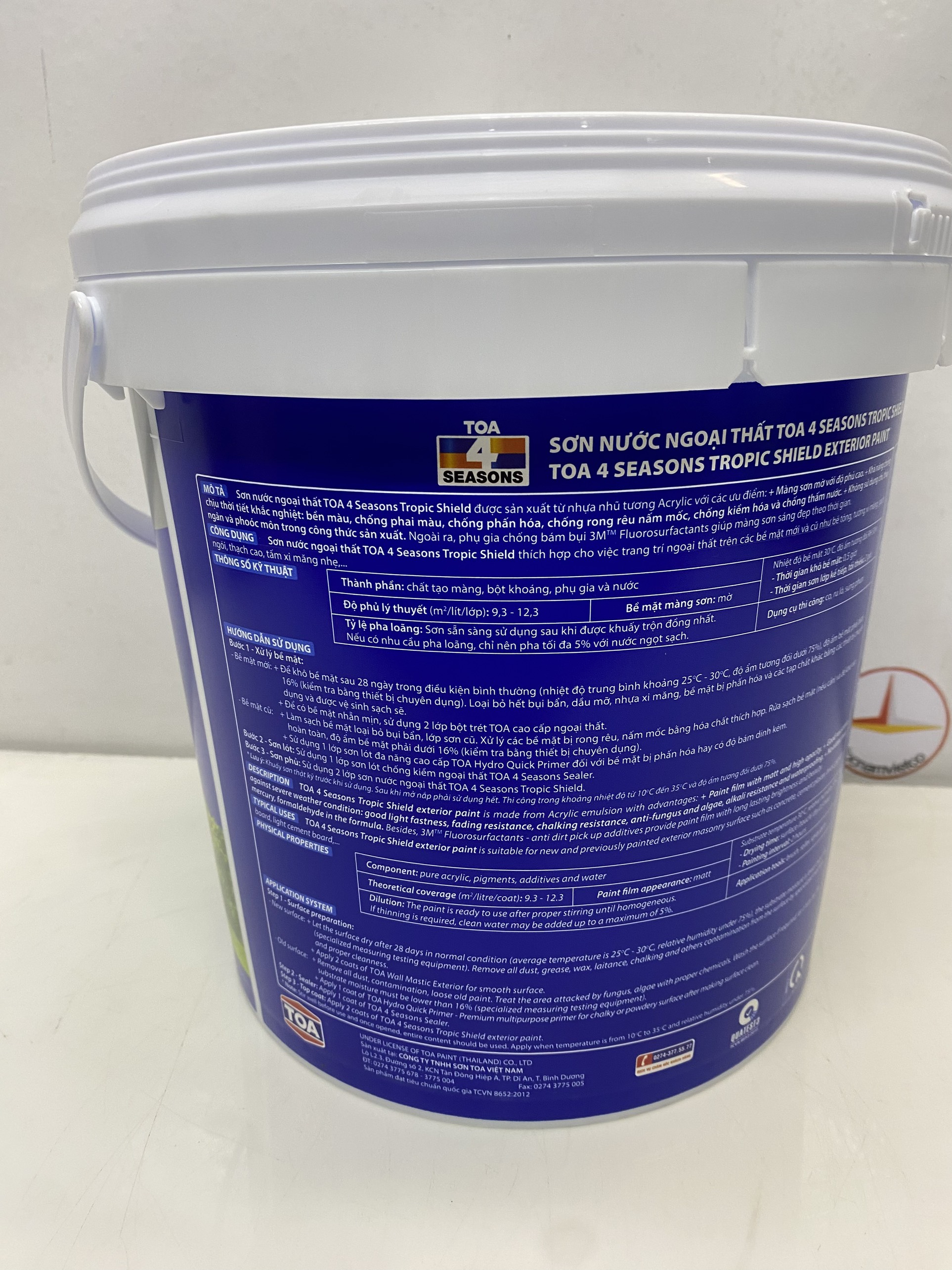 Sơn nước Toa 4 Seasons Tropic shield ngoại thất màu xám 8257 _ 5L