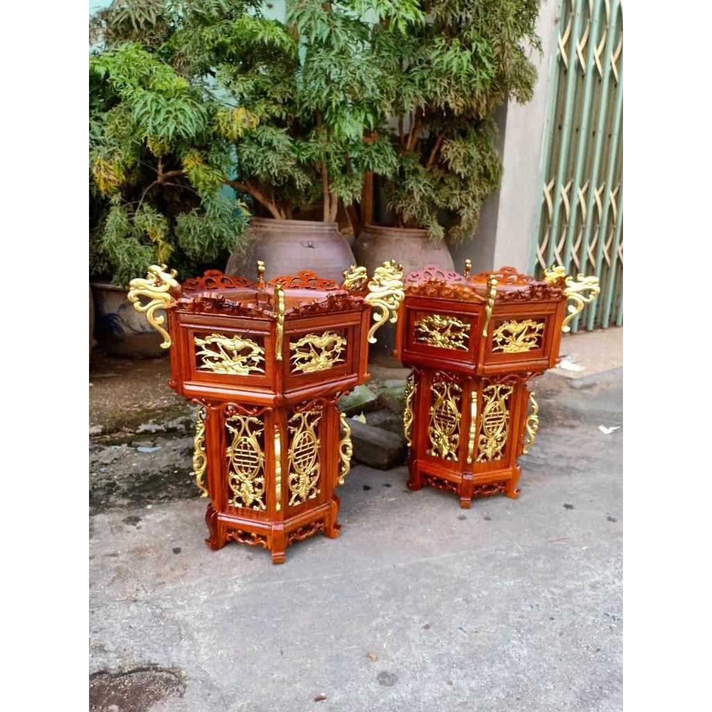 Cặp đèn lồng gỗ hương