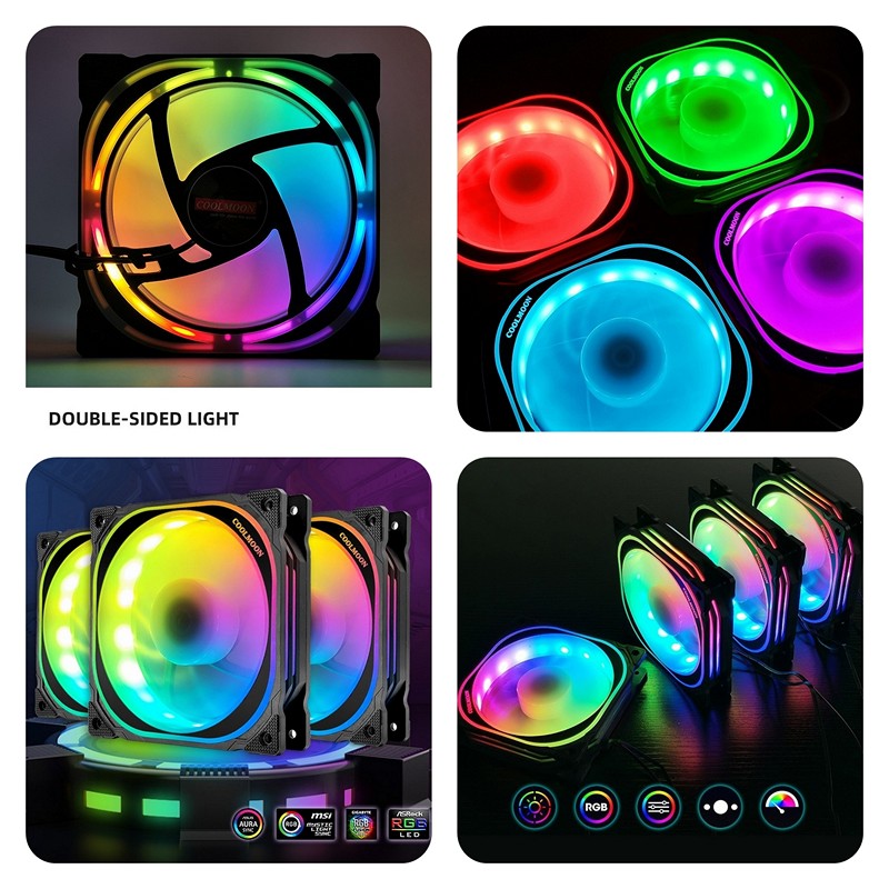 Quạt Led RGB Coolmoon FS 12cm cho máy tính - hàng nhập khẩu