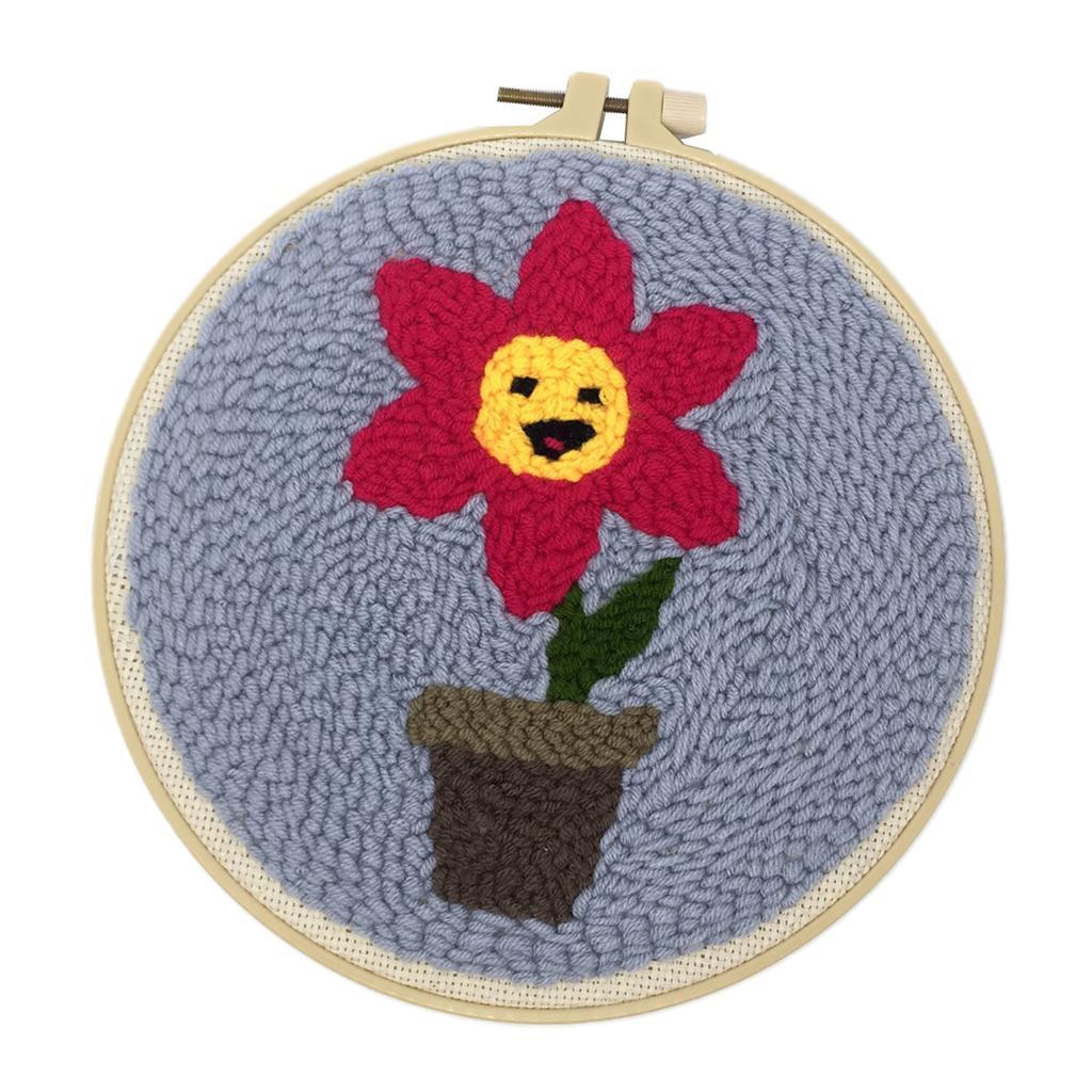 Punch Needle Embroidery Starter Kit with Punch Needle, Colorful Yarn, Embroidery Cloth with Pattern, Embroidery Hoop, Tools Kit for Beginners