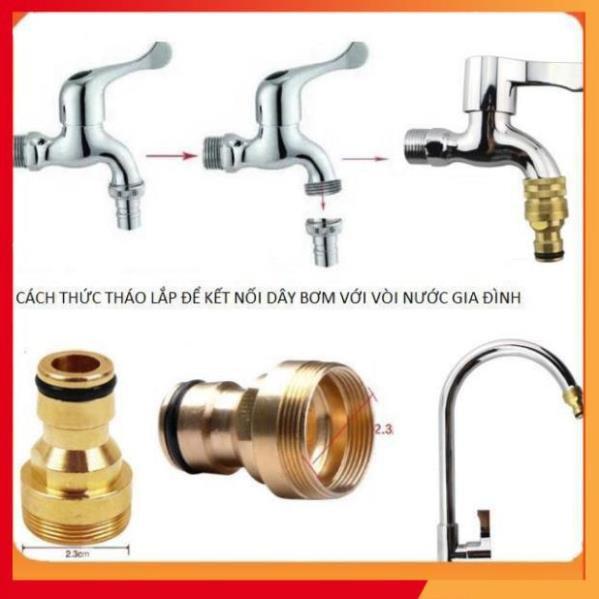 Bộ dây vòi xịt nước rửa xe, tưới cây . tăng áp 3 lần, loại 7m, 10m 206701 đầu đồng,cút đồng+ tặng móc khoá