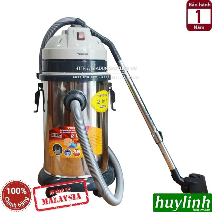 Máy hút bụi công nghiệp khô và ướt Tiross TS9303 - dung tích 38 lít - 1600W - Sản xuất tại Malaysia - Hàng chính hãng