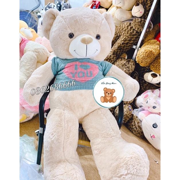 Gấu Bông Teddy Mặc Áo I Love U Cao Cấp - Gấu Bông Mina