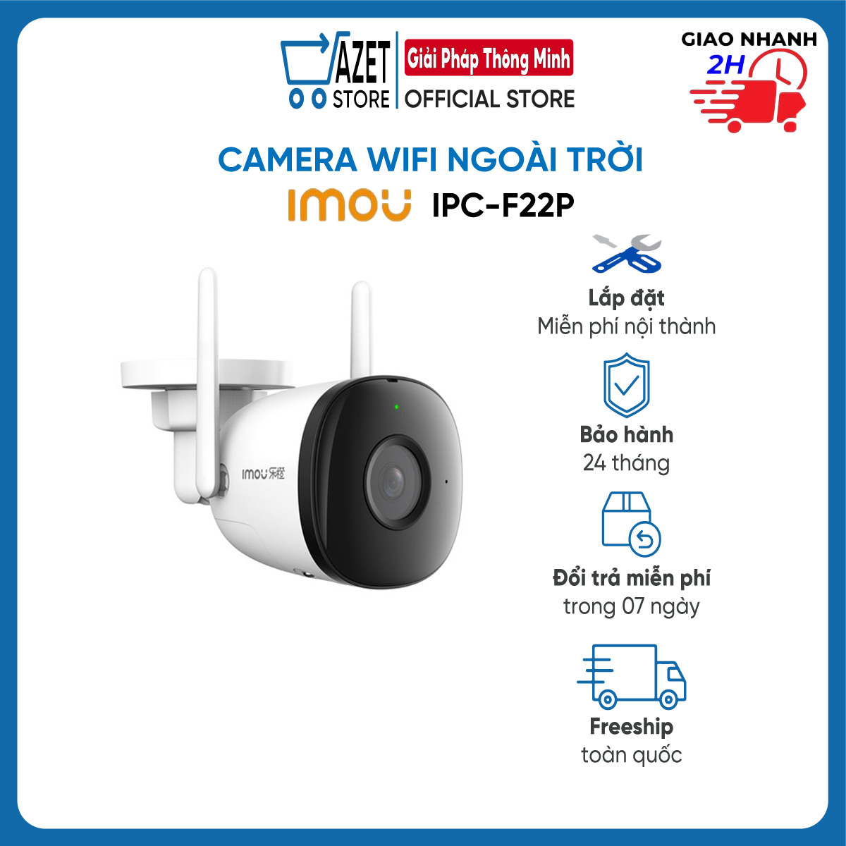 Camera Ngoài Trời IP Wifi imou F22P 2MP 1080P / F42P 4MP 2K / F22FP / F42FP Có Màu | Hàng Chính Hãng | Bảo Hành 24 Tháng