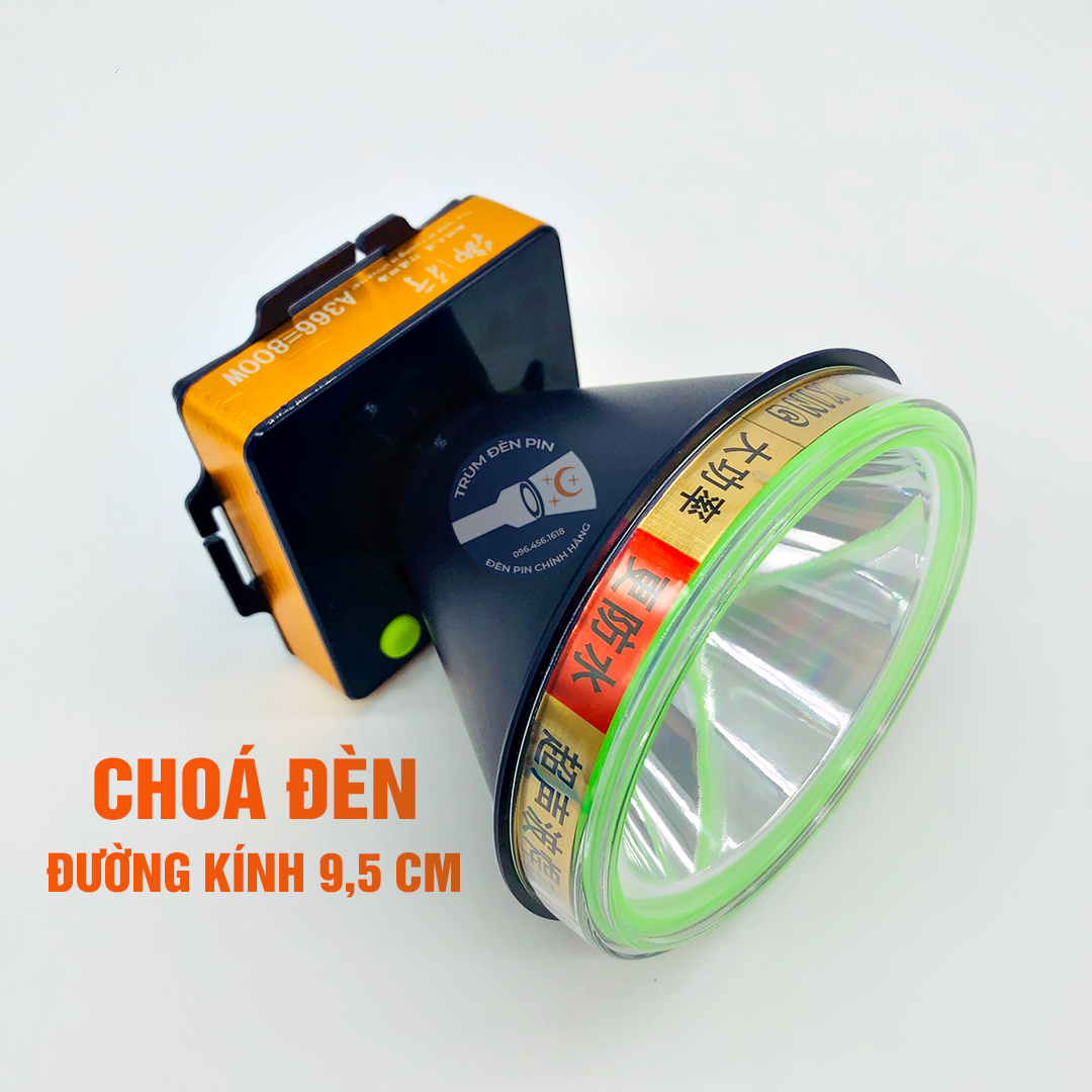 Đèn pin đội đầu YUXING A366 LED 800w siêu sáng chiếu xa chống nước ánh sáng Vàng và Trắng đèn đeo đầu soi ếch dã ngoại