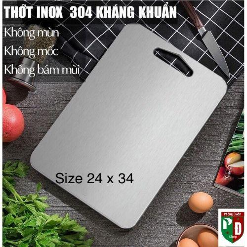 Thớt Inox 304 Kháng Khuẩn Cừờng Lực- Vệ Sinh Dễ Dàng- Rã Đông Nhanh - Chống Ẩm Mốc - Không Xước Dăm- Không Mùn Gỗ