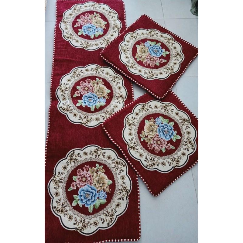 Thảm trải ghế tây âu 1m8 màu đỏ FREE SHIP