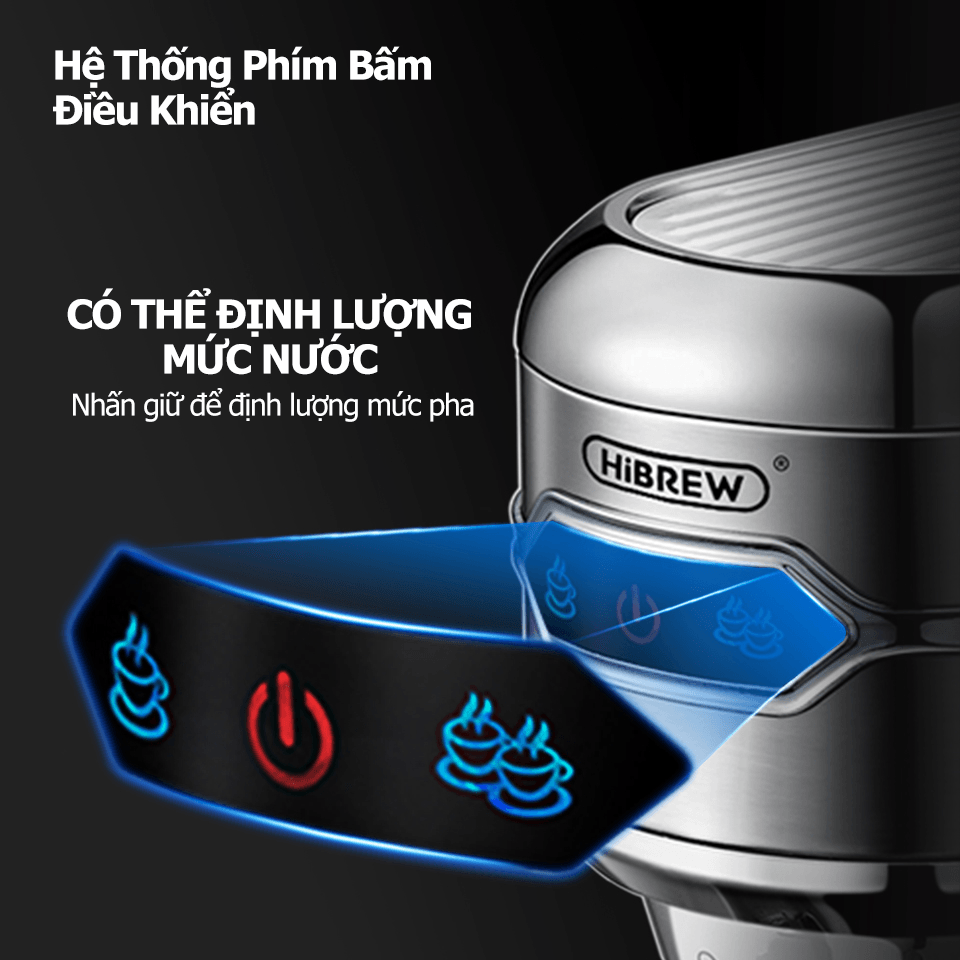 Máy pha cà phê HiBREW H11 pha cafe espresso bán tự động, mini nhỏ gọn cho gia đình, văn phòng, hot and cold đặc biệt, tặng kèm tấm lót, temper và ca đánh sữa 350ml, hàng chính hãng