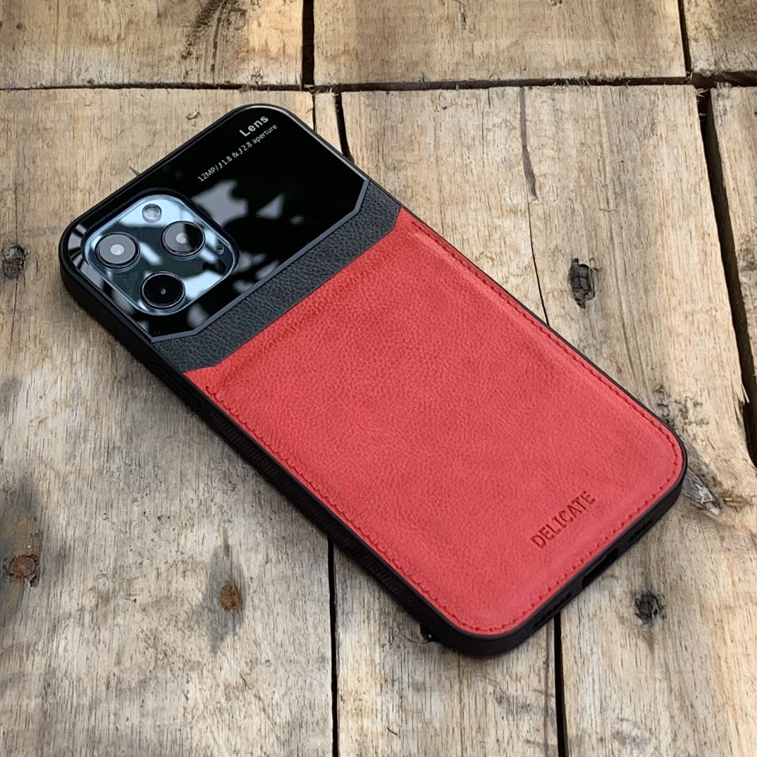 Ốp Lưng Da Kính Cao Cấp Dành Cho Iphone 12 Mini 12 12 Pro 12 Pro Max - Hàng Chính Hãng - Iphone 12 Pro Max - Màu Đỏ