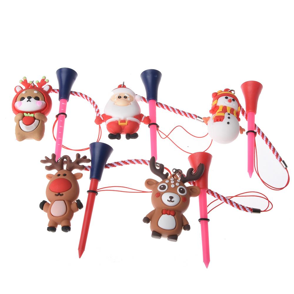 6pc/túi golf 83mm tỷ lệ nhựa nhiều màu với PVC Mẫu phim hoạt hình Golf Người giữ bóng Ngăn chặn Mất Golf cao su Tee Golf Màu sắc: 6PCs mẫu ngẫu nhiên