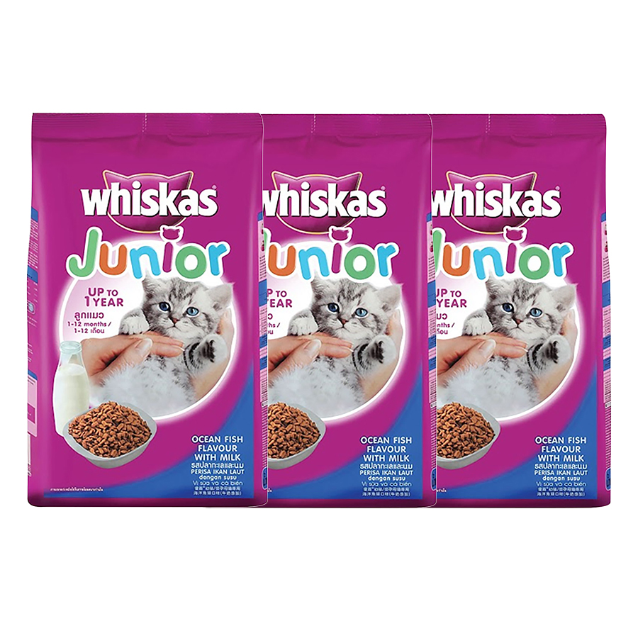 3 Gói Thức Ăn Cho Mèo Whiskas Junior (1.1kg)