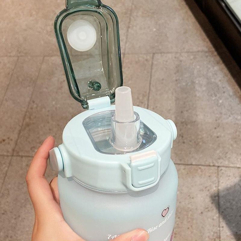 2 Lít Nước Siêu Lớn Dung Tích Ống Hút Bình Sáng Tạo Gradient Màu Nước Thông Minh Bình Cốc Trẻ Em Contigo Nước