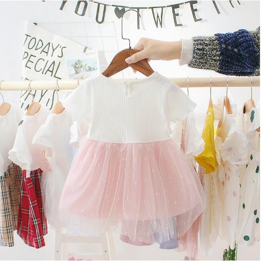 Đầm Bé Gái ️ Váy cho bé gái ️ dáng xòe công chúa phối ren kim tuyến từ sơ sinh đến 4 tuổi