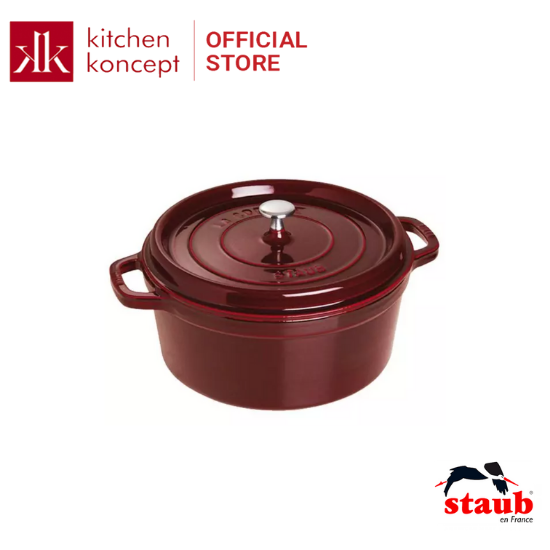 Nồi Tròn Staub 28cm – Màu Đỏ Lựu Grade B