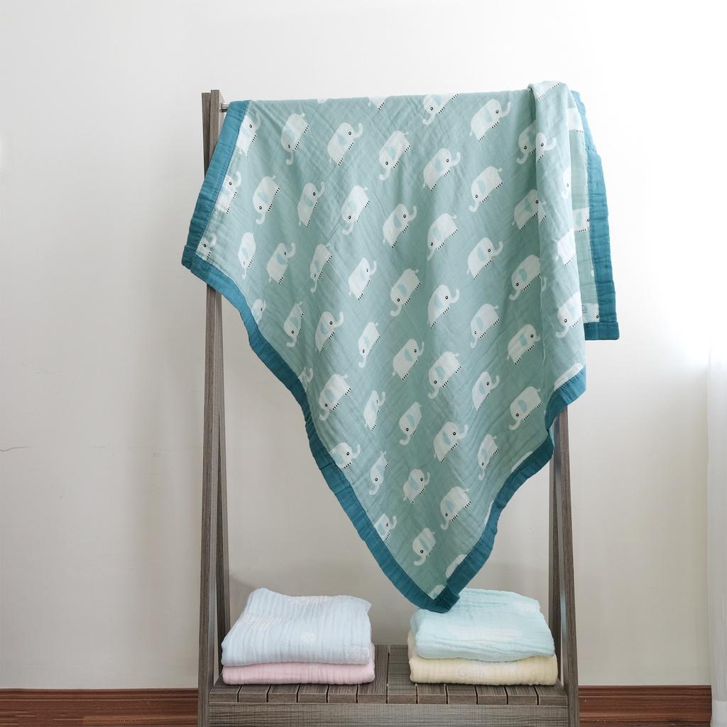 Chăn đắp cho bé sơ sinh Gooodmama chất liệu xô muslin chải kỹ kích thước 100x110cm